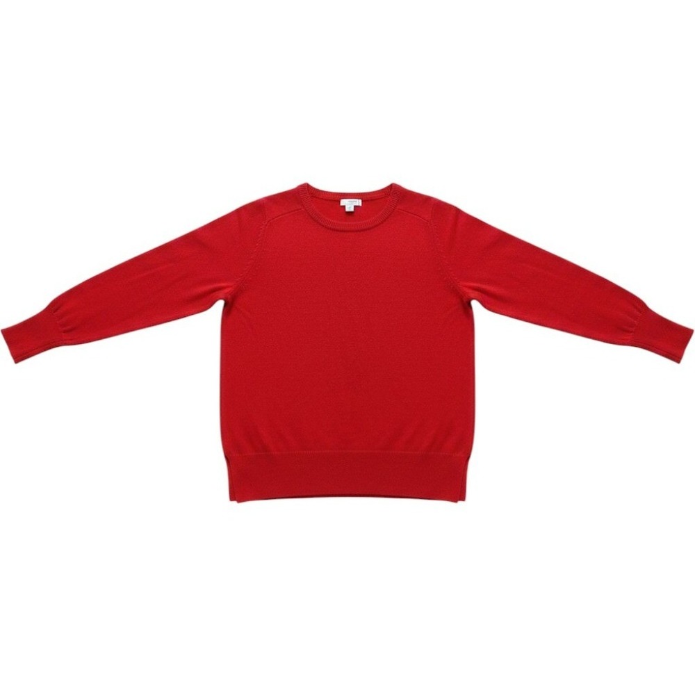 Halogen Womens S 100% Cashmere Crewneck Sweater Red Preppy Quiet Luxury Parisian